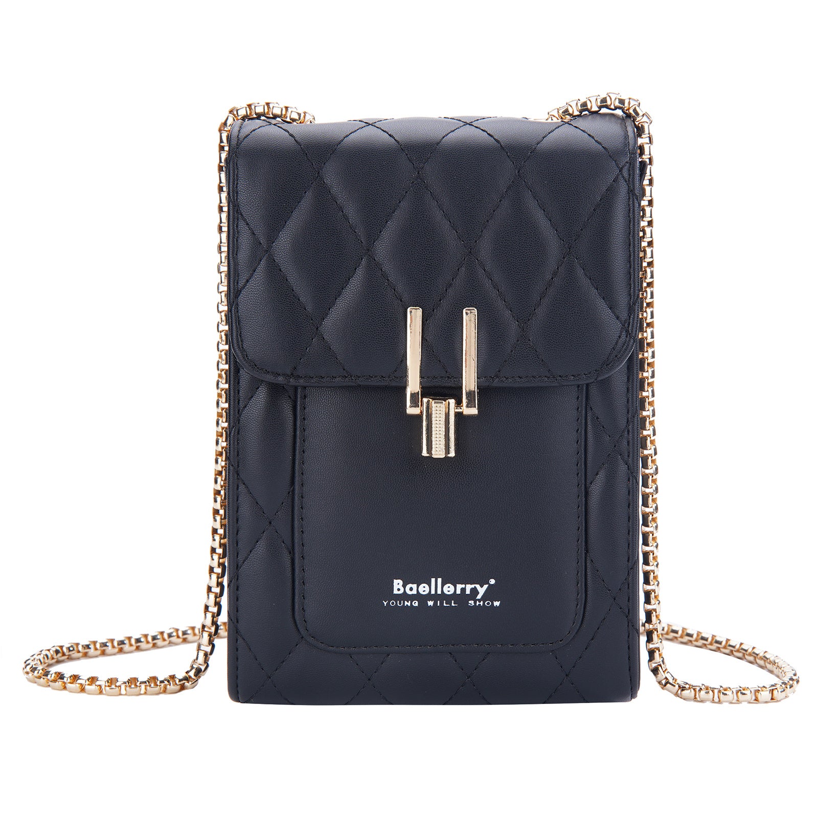 BAELLERRY N3247 Rhombus Stitching Lines Cellphone Bag Women Crossbody Mini Wallet