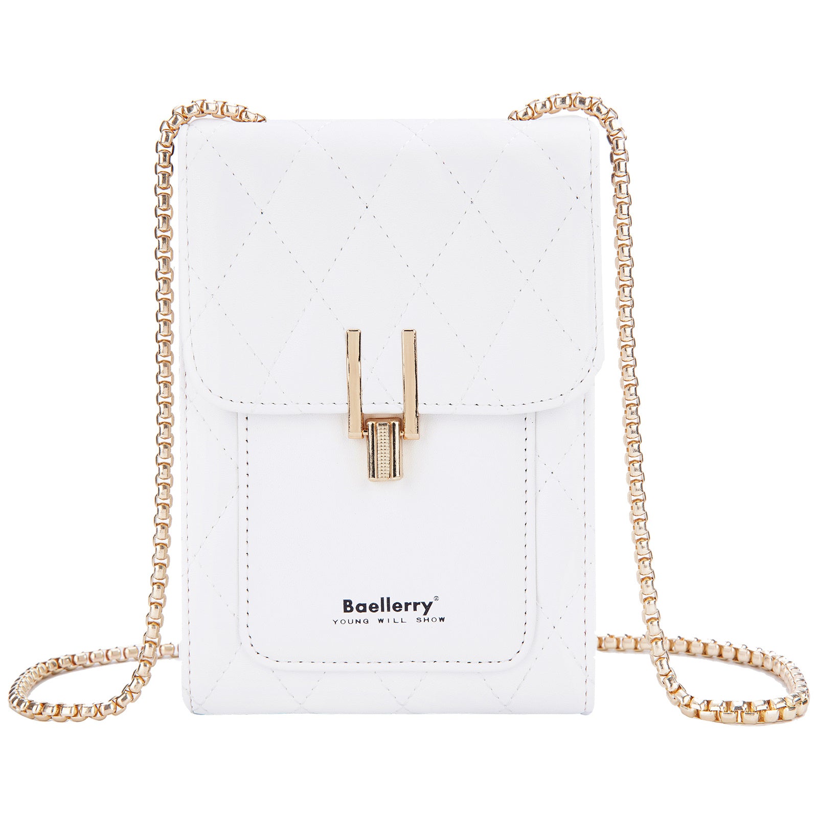 BAELLERRY N3247 Rhombus Stitching Lines Cellphone Bag Women Crossbody Mini Wallet