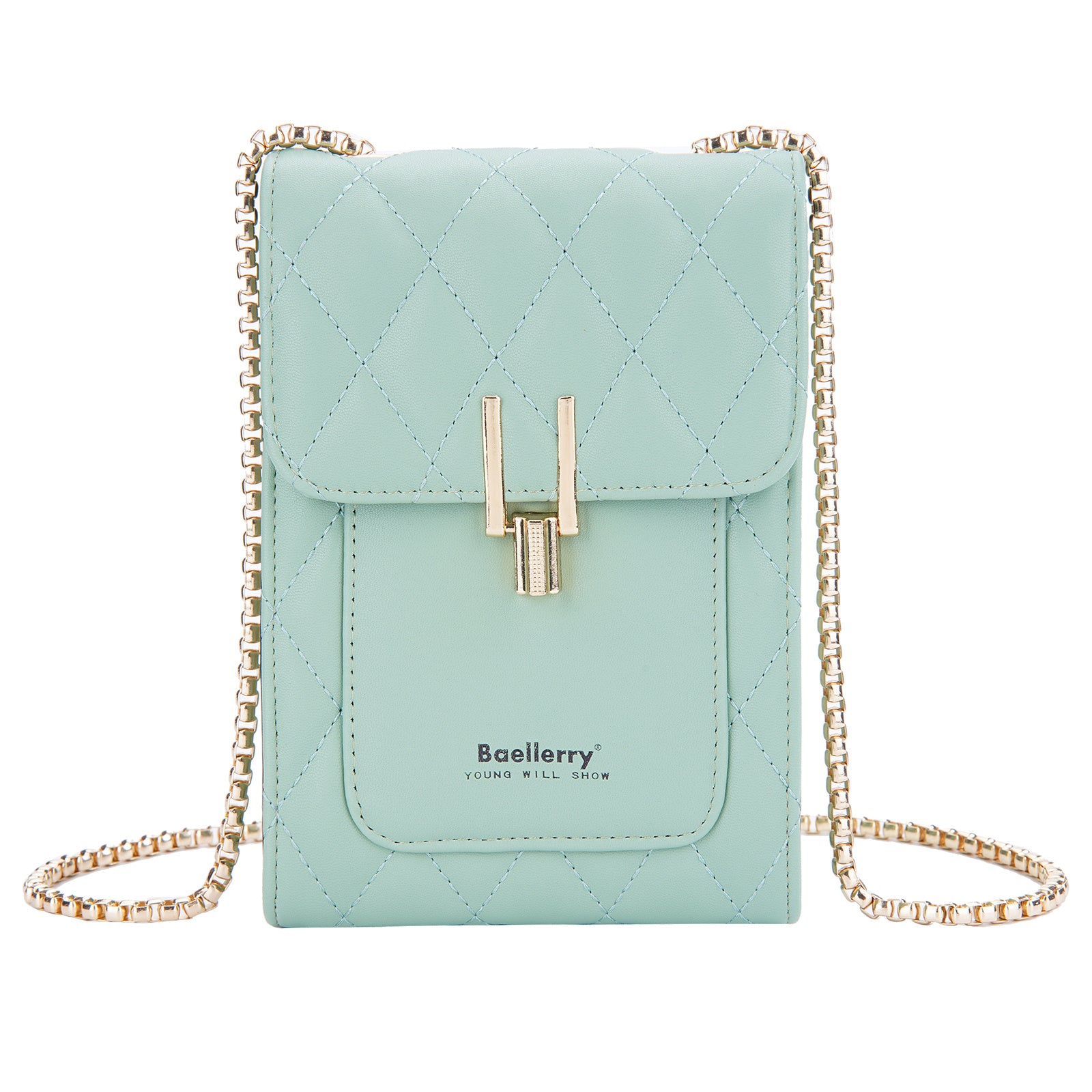 BAELLERRY N3247 Rhombus Stitching Lines Cellphone Bag Women Crossbody Mini Wallet