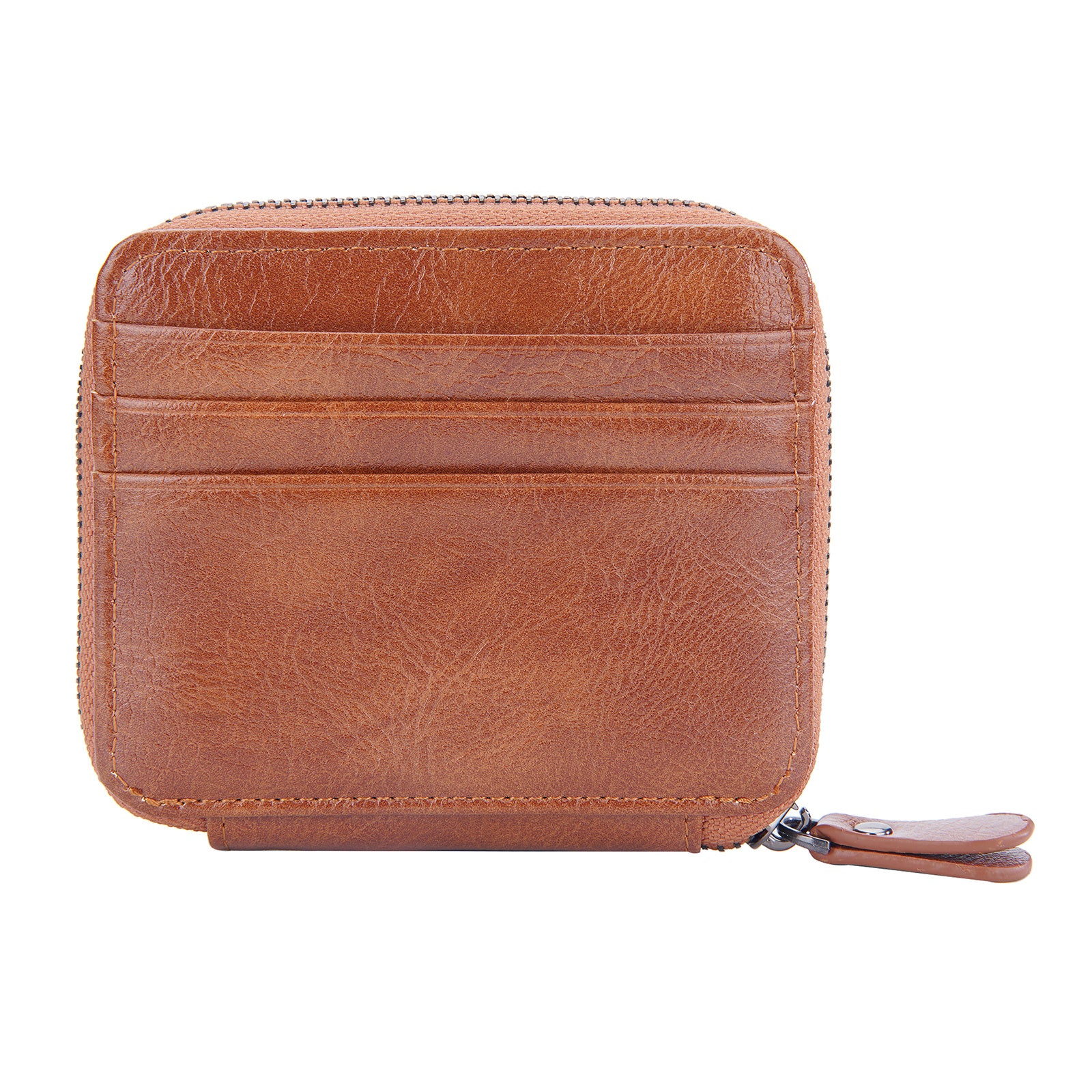 BAELLERRY D9322 Accordion Style PU Leather Retro Card Bag Zipper Coin Purse Cash Cards Storage Bag