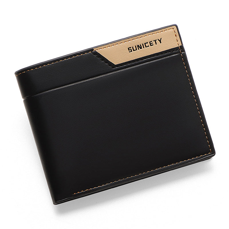SUNICETY Men's Wallet RFID Blocking Card Storage Pouch Money Cash Coin Carrying Bag with Multiple Card Slots and Zipper Pocket