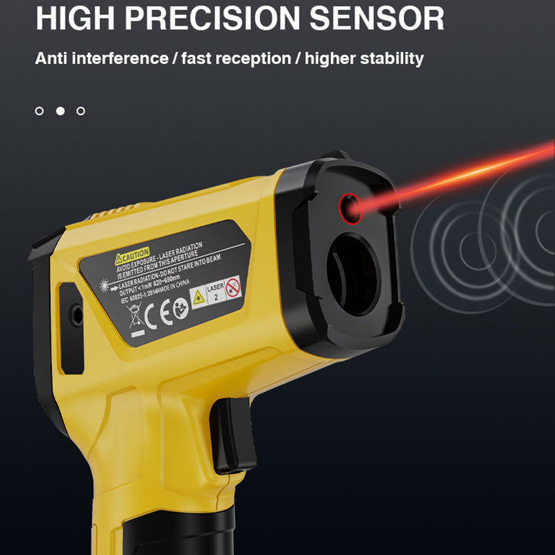 MESTEK 800B Infrared Temperature Measuring Device High-Precision Industrial Thermometer Handheld Thermometer with 12-Point Laser Positioning