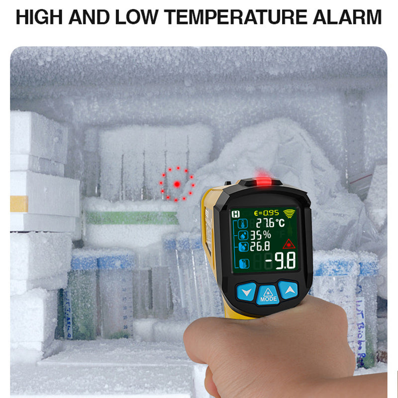 MESTEK 800C Handheld Infrared Temperature Measurer High-Precision Industrial Temp Humidity Meter Portable Thermometer with 12-Point Laser Positioning
