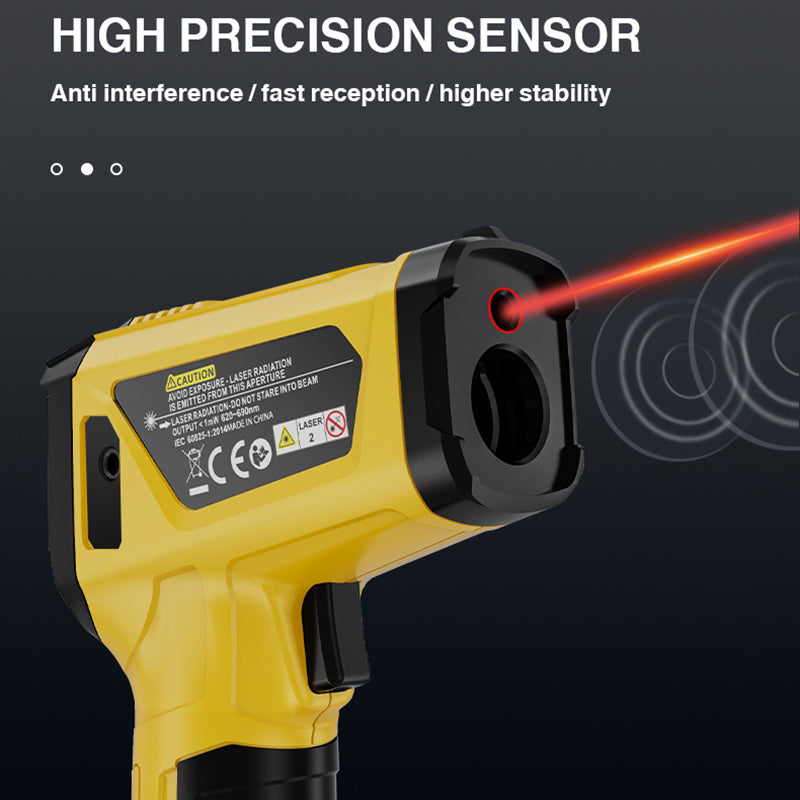 MESTEK 800C Handheld Infrared Temperature Measurer High-Precision Industrial Temp Humidity Meter Portable Thermometer with 12-Point Laser Positioning