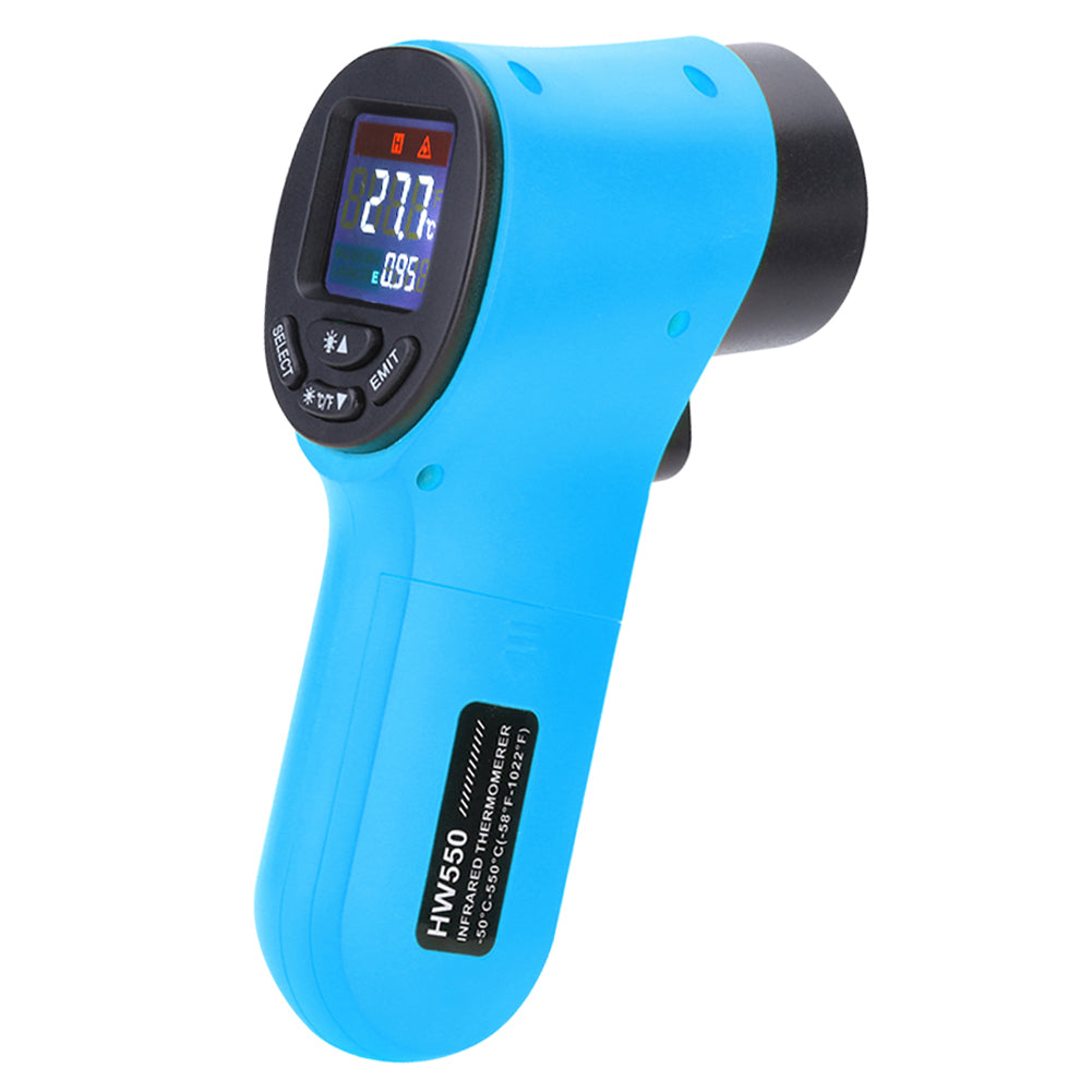 HW550 Digital LCD Infrared Thermometer Non-Contact Laser Industrial Pyrometer Temperature Gun