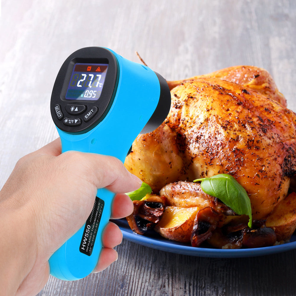 HW550 Digital LCD Infrared Thermometer Non-Contact Laser Industrial Pyrometer Temperature Gun
