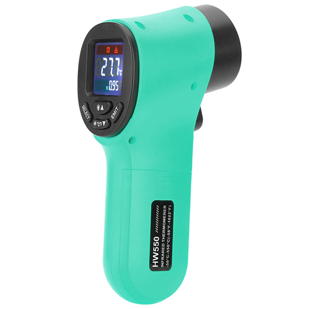 HW550 Digital LCD Infrared Thermometer Non-Contact Laser Industrial Pyrometer Temperature Gun