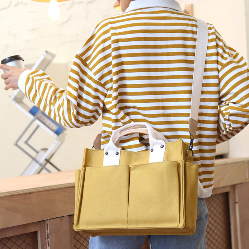 Women Canvas Tote Bag Casual Handbag Crossbody Shoulder Bag Large Capacity Mommy Pouch