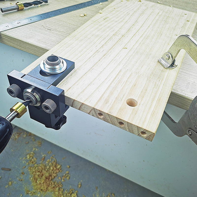 3-in-1 Adjustable Doweling Jig Woodworking Hole Jig Punch Locator with 8/15mm Drill Bit Tools Kit