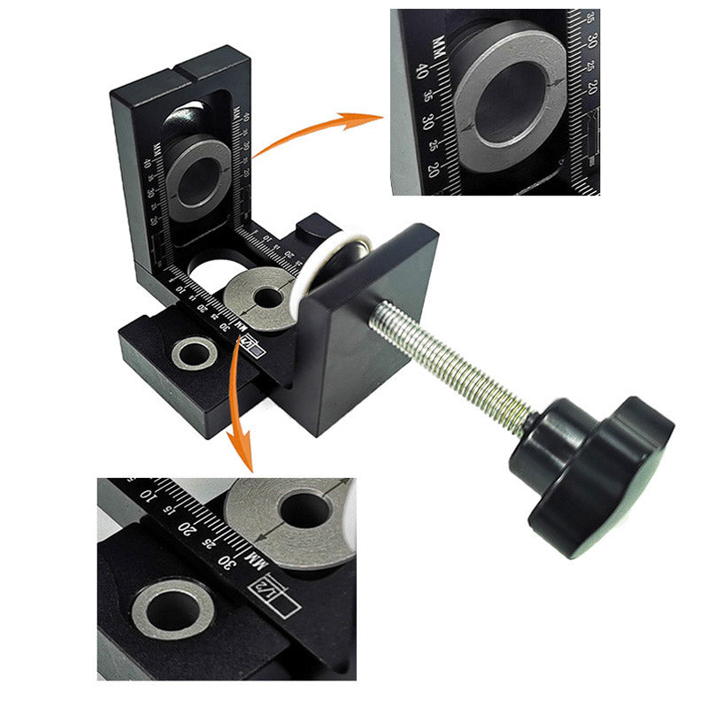 3-in-1 Adjustable Doweling Jig Woodworking Hole Jig Punch Locator with 8/15mm Drill Bit Tools Kit