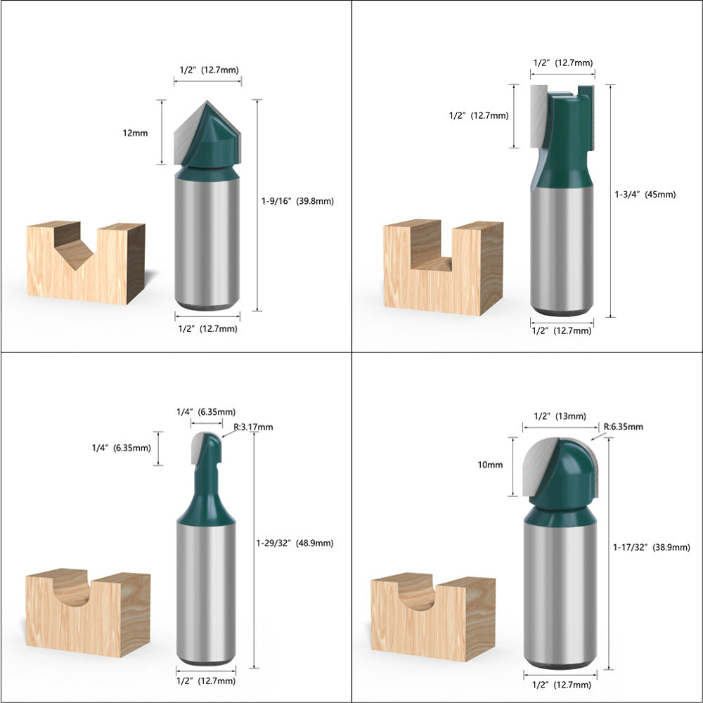 35Pcs Router Bit Set 1/2 Shank Milling Cutter Set Carving Machine Woodworking Tools Kit Carving Cutter