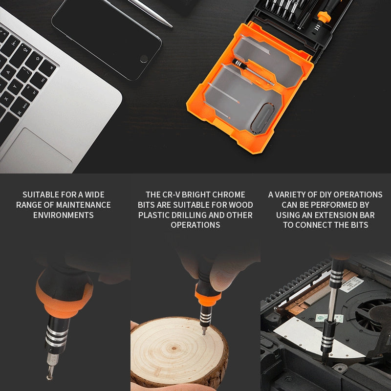 JAKEMY JM-8159 Portable 34-in-1 Precision Screwdriver Set Household Repair Tool Bits for Cellphones Laptops