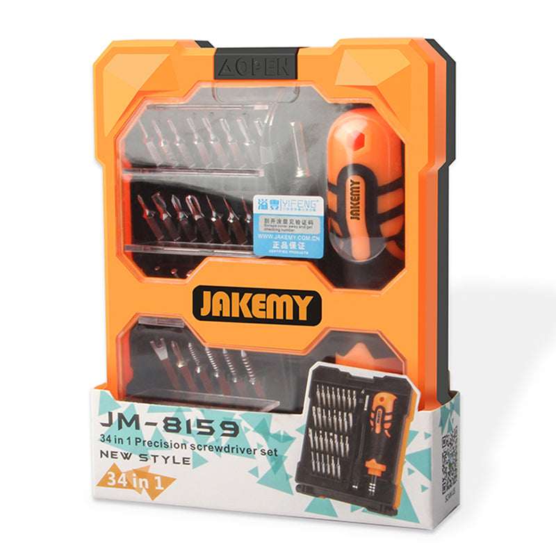 JAKEMY JM-8159 Portable 34-in-1 Precision Screwdriver Set Household Repair Tool Bits for Cellphones Laptops