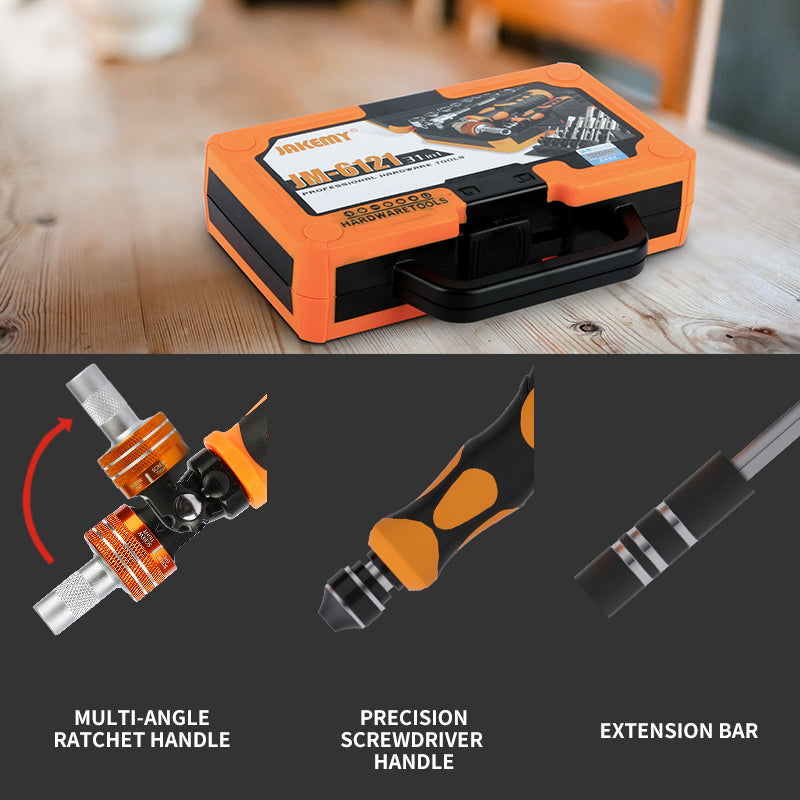 JAKEMY JM-6123 31-in-1 Multifunction Hardware Hand Tool Set Portable Screwdriver Bits for TVs Computers
