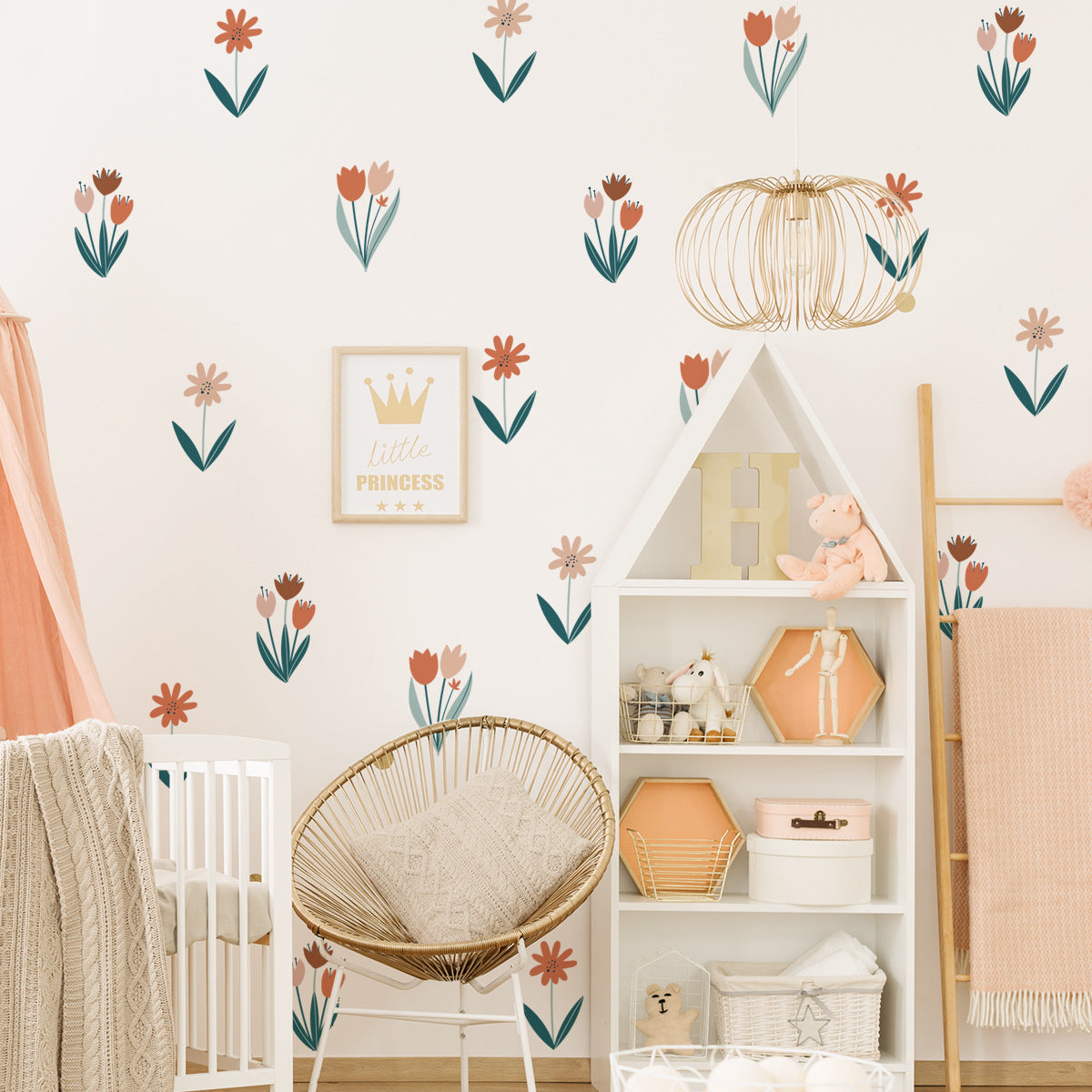 MS1538--YY Home Background Wall Sticker Flower Pattern Living Room Bedroom PVC Decal Wallpaper (No EN71 Certification)