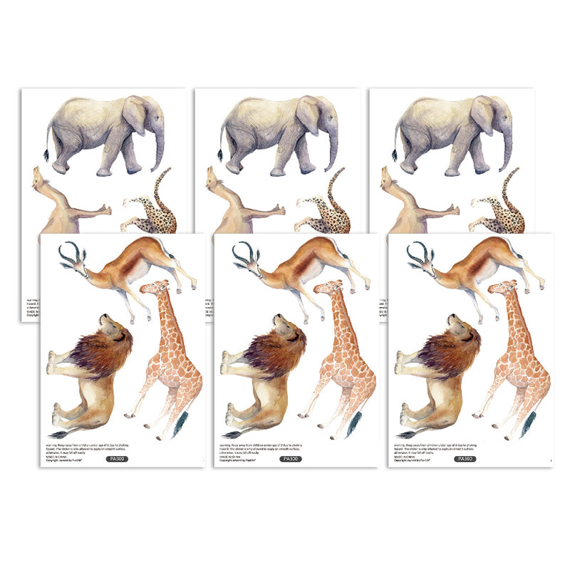18Pcs/Set Cartoon Animal Wall Stickers Kids Room Giraffe Lion Elephant PVC Decal (No EN71 Certification)