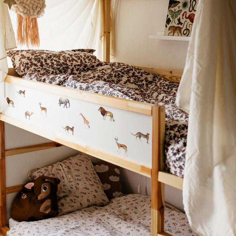 18Pcs/Set Cartoon Animal Wall Stickers Kids Room Giraffe Lion Elephant PVC Decal (No EN71 Certification)