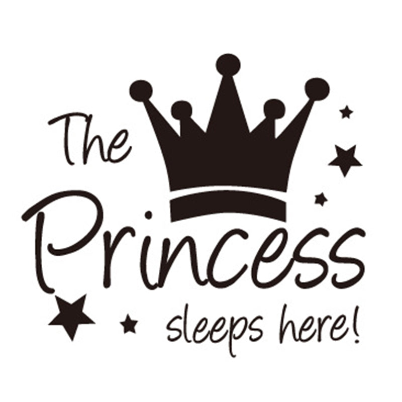 YJ912 1 sæt Princess Crown vægdekorationer PVC klistermærke vægdekoration til børns soveværelse (ingen EN71 certificering) 28x32cm