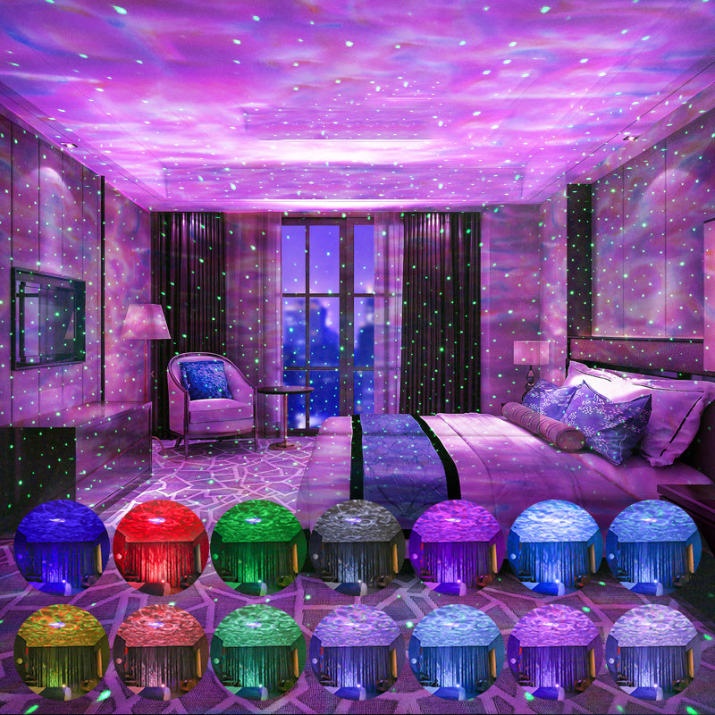 Projection Lamp with Tripod Wireless Connection 14 Lighting Modes Built in Music Ocean Wave Light for Festival