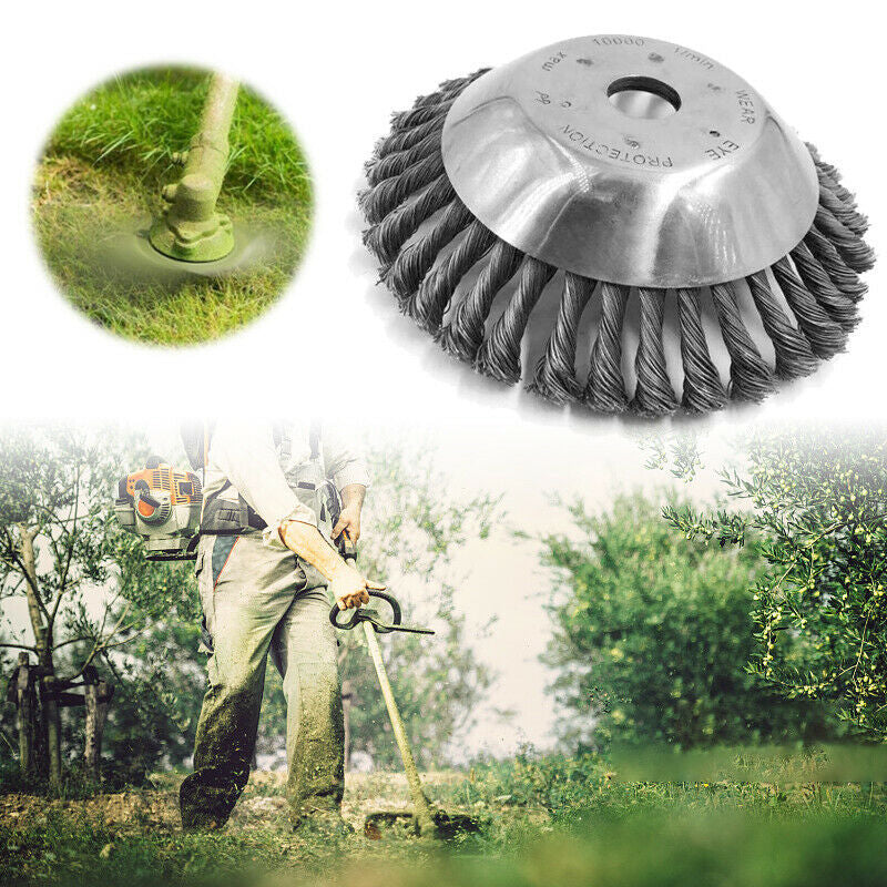 PR8-02 8 Inch 200mm Steel Wire Wheel Garden Weed Brush Grass Trimmer Head Lawn Mover Garden Power Part Grass Trimmer Brush