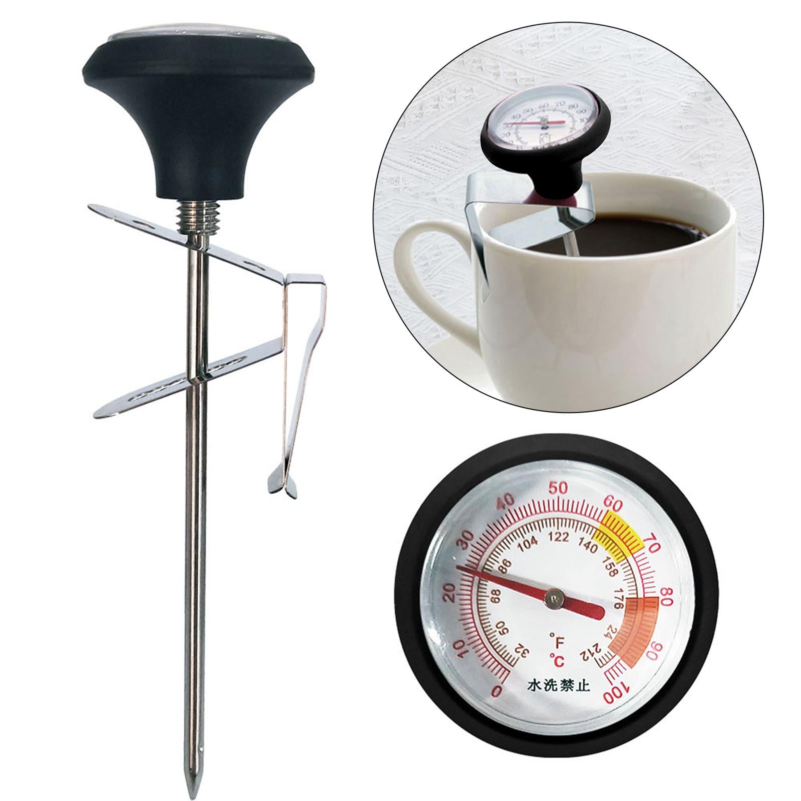 B-3 Stainless Steel Probe Thermometer Celsius and Fahrenheit Scale Thermometer with Clip for Coffee Milk Jam (No FDA Certificate)