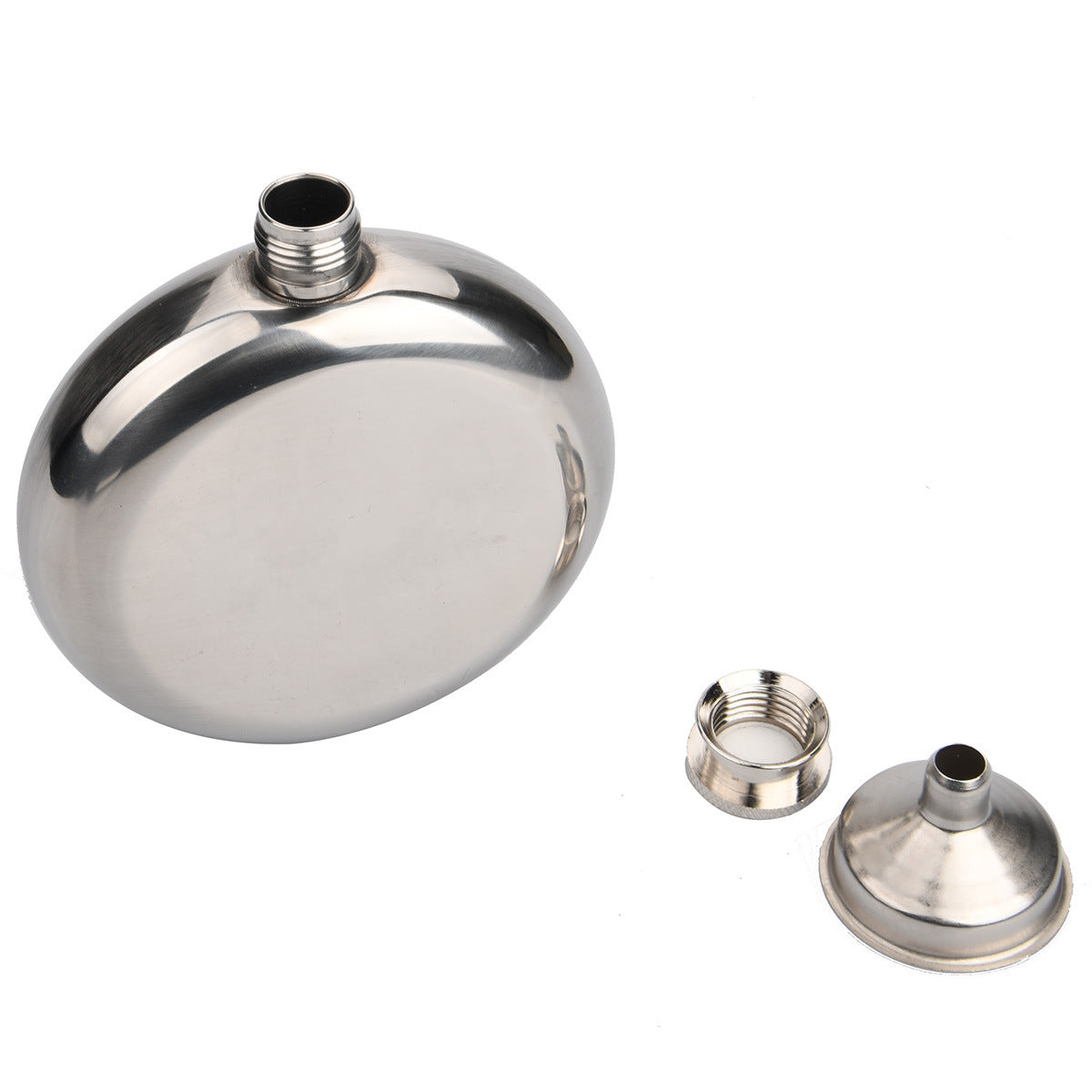 5oz Round Hip Flask with Funnel Stainless Steel Pocket Flagon Whiskey Wine Alcohol Bottle (No FDA Certificate)