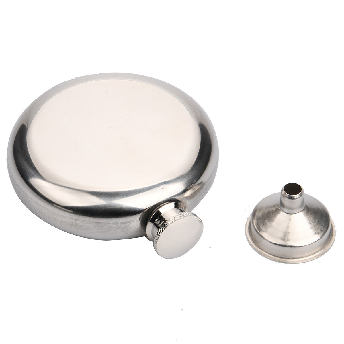 5oz Round Hip Flask with Funnel Stainless Steel Pocket Flagon Whiskey Wine Alcohol Bottle (No FDA Certificate)