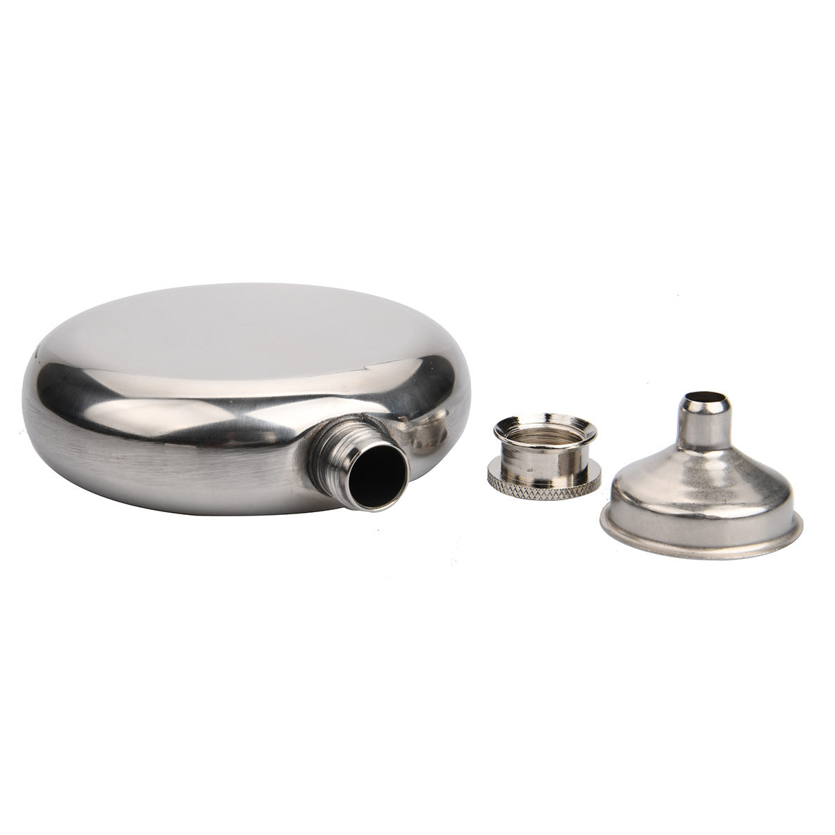 5oz Round Hip Flask with Funnel Stainless Steel Pocket Flagon Whiskey Wine Alcohol Bottle (No FDA Certificate)