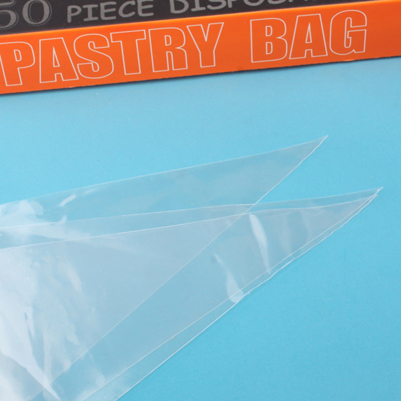 50PCS Pastry Bags Thicked Disposable Piping Bags Icing Bags Clear PE Cake Decorating Bags Baking Tools Supplies (BPA-Free without FDA Certification)