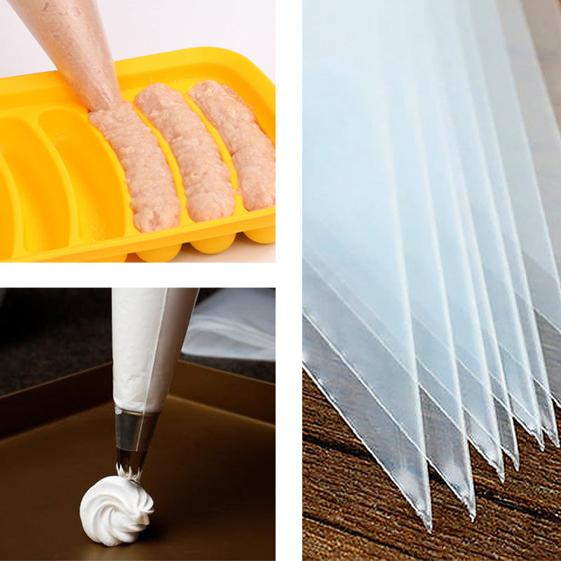 50PCS Pastry Bags Thicked Disposable Piping Bags Icing Bags Clear PE Cake Decorating Bags Baking Tools Supplies (BPA-Free without FDA Certification)
