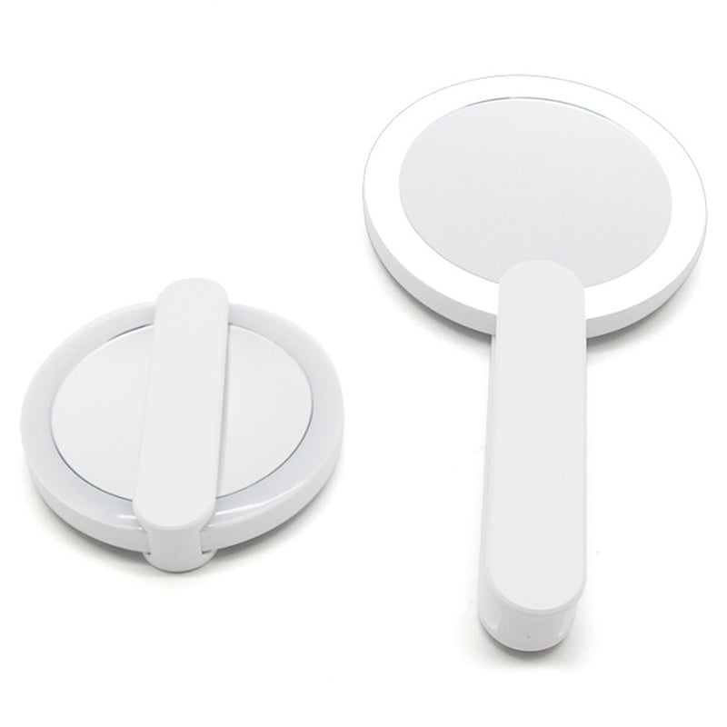 HZ09 USB Charging LED Makeup Mirror Portable Folding Handheld Cosmetic Mirror for Girls Women