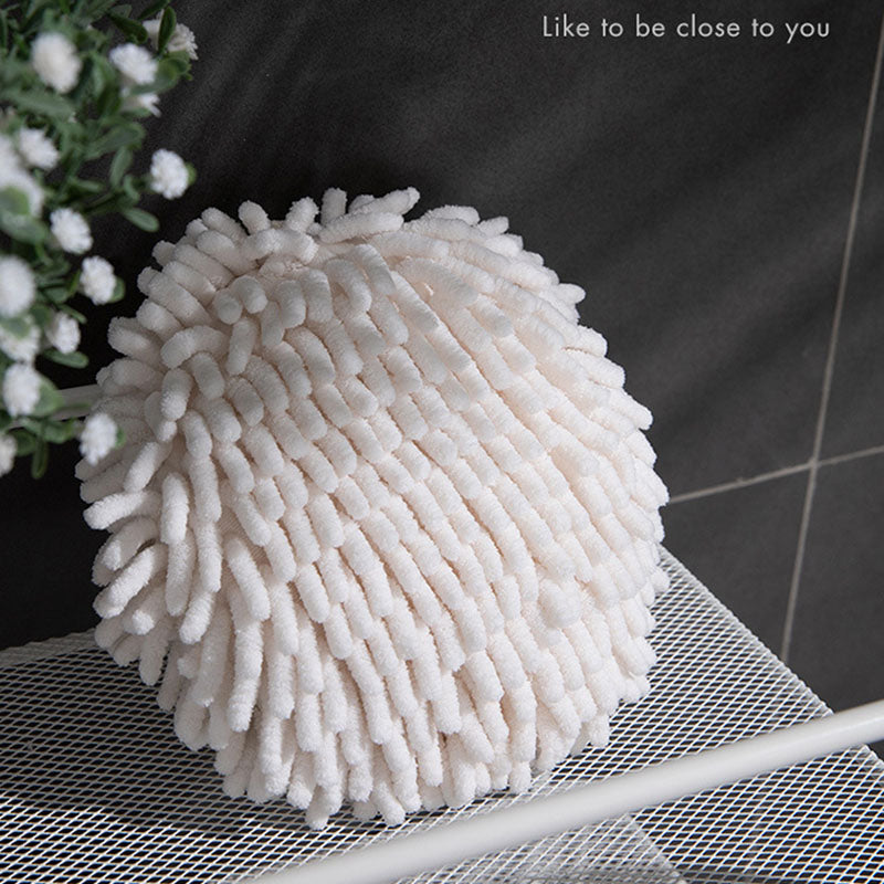 Chenille Hand Towel Kitchen Bathroom Hand Towel Ball with Hanging Loop Quick Dry Water Absorbent Towel