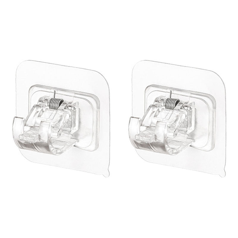 2PCS Curtain Towel Rod Holder No Drill Self-Adhesive Holder Hook Fixing Hook Hanging Bracket
