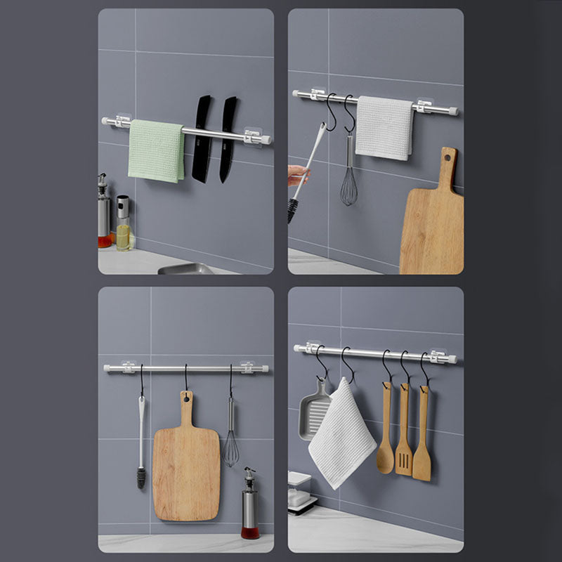 2PCS Curtain Towel Rod Holder No Drill Self-Adhesive Holder Hook Fixing Hook Hanging Bracket