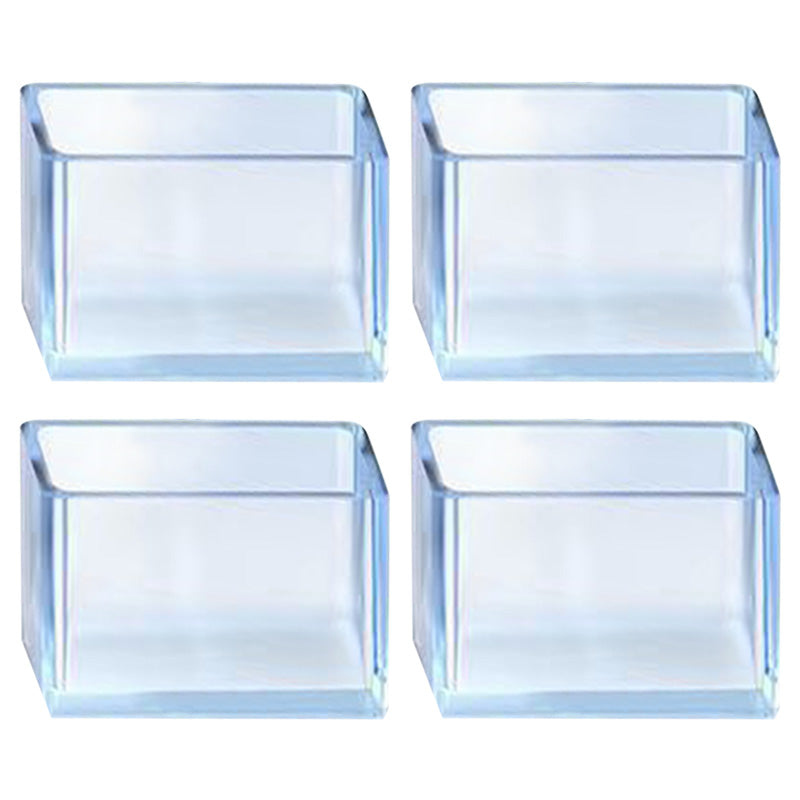 4Pcs/Set 60*60mm Square Non-Slip Table Socks Floor Protectors Bottom Leg Caps Transparent Rubber Furniture Feet Pads