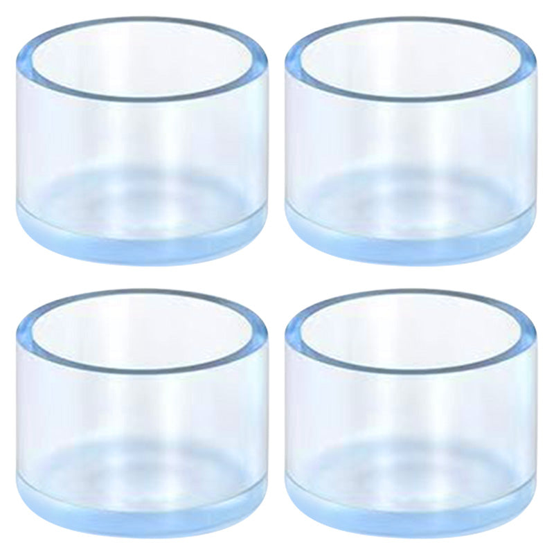 4Pcs/Set 38mm Round Soft Rubber Furniture Feet Bottom Socks Floor Protectors Pads Pipe Cover Transparent Chair Leg Caps