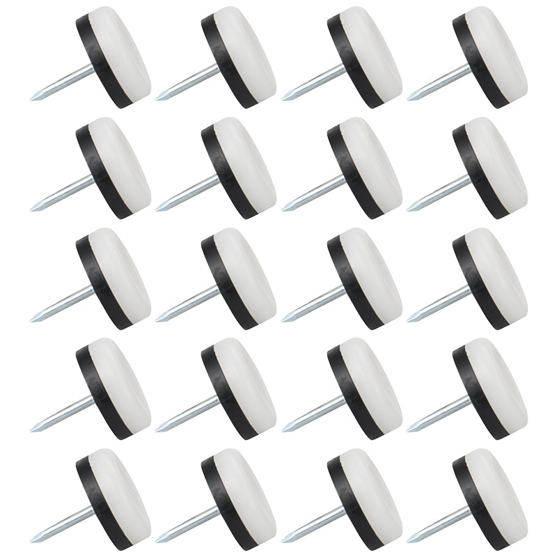 20Pcs/Set 22mm Diameter Nail-on Furniture Glides Chair Glides Pads Round Table Leg Protectors Chair Sofa Feet Sliders for Wood Floors
