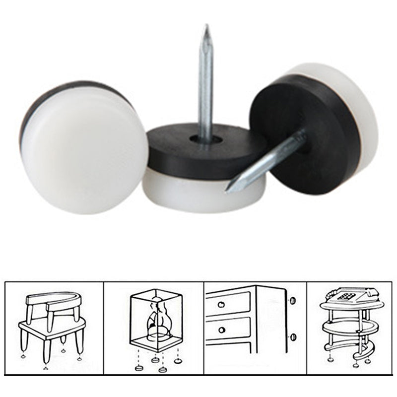 20Pcs/Set 22mm Diameter Nail-on Furniture Glides Chair Glides Pads Round Table Leg Protectors Chair Sofa Feet Sliders for Wood Floors