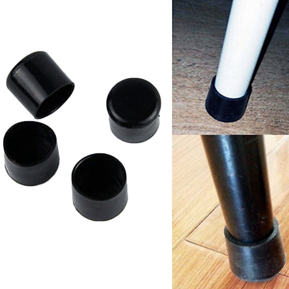 40Pcs 8mm Round PVC Furniture Leg Covers Non-Slip Chair Leg End Cap Cover Floor Protector Pads Reduce Noise Table Feet Cap - Black