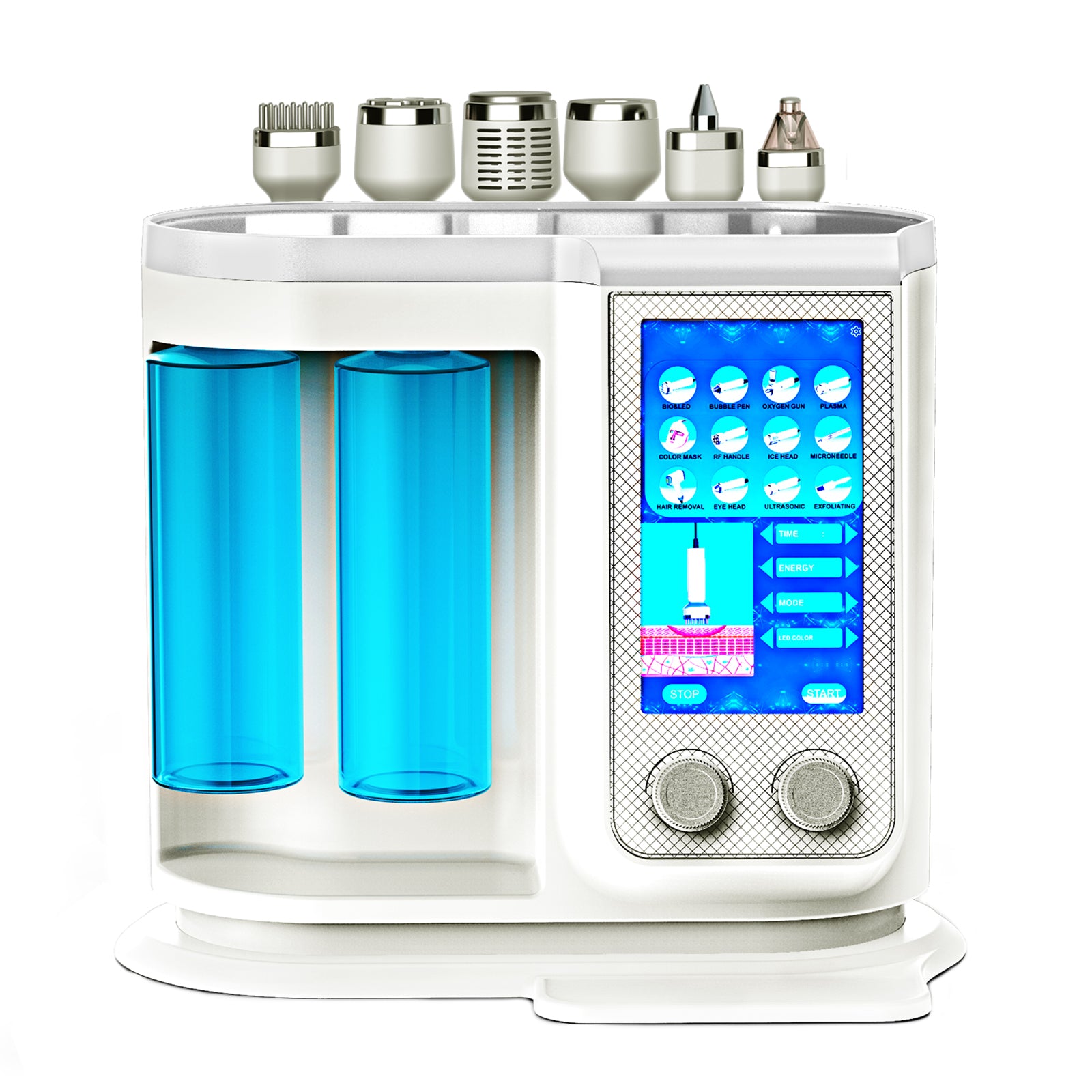 QP-106 6-in-1 Plasma Ions Facial Cleansing Device Oxygen Injection Skin Beauty Instrument with IONIC Bubble Pen