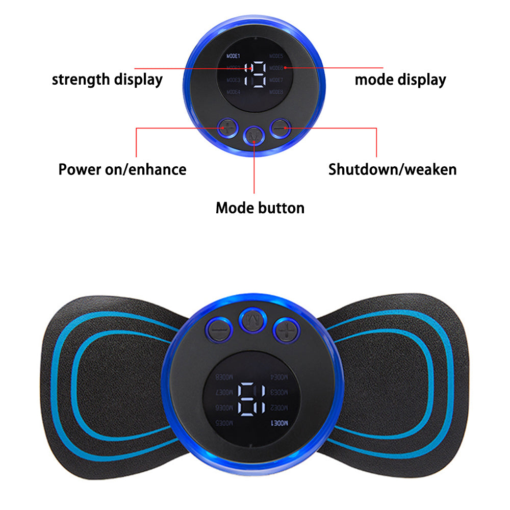 Neck Massager Sticker Intelligent Electric Cervical Massager Mini Portable Massager Pulse Physical Therapy for Pain Relief