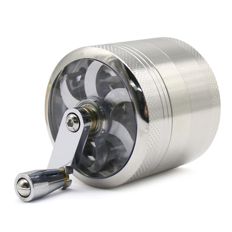 4 Layers Tobacco Grinder Manual Herbal Herb Mill Spice Crusher Smoke Grinder Crusher Hand Crank Muller 55mm Diameter (BPA Free No FDA Certificate)