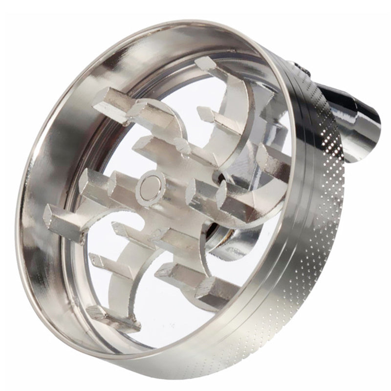 4 Layers Tobacco Grinder Manual Herbal Herb Mill Spice Crusher Smoke Grinder Crusher Hand Crank Muller 55mm Diameter (BPA Free No FDA Certificate)