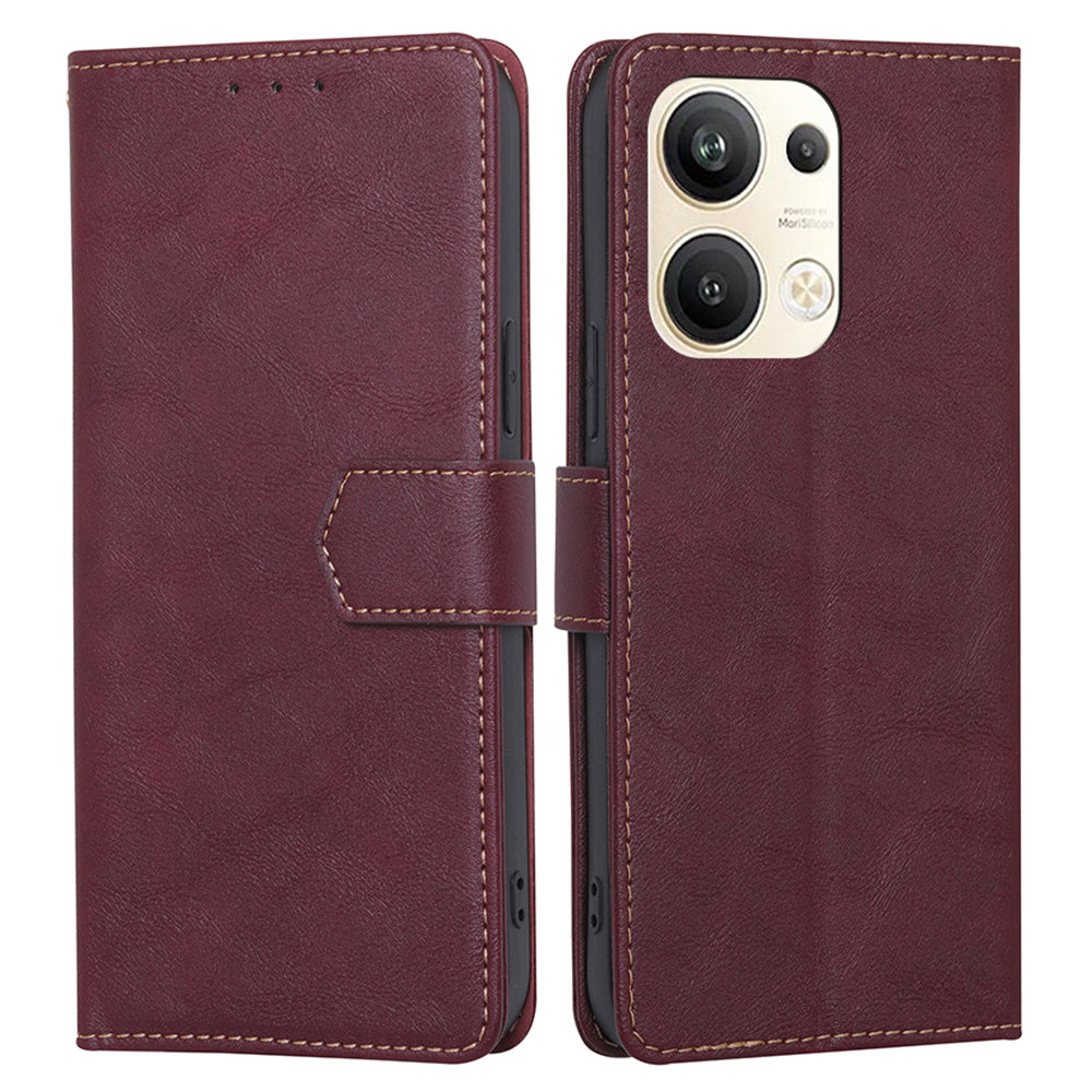 For Oppo Reno9 Pro 5G Cell Phone Case PU Leather Anti-Dust RFID Blocking Magnetic Wallet Stand Folio Cover