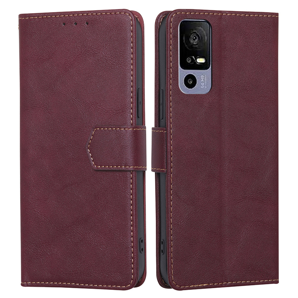 For TCL 40R 5G Shockproof Magnetic PU Leather Flip Phone Case RFID Blocking Wallet Stand Folio Cover