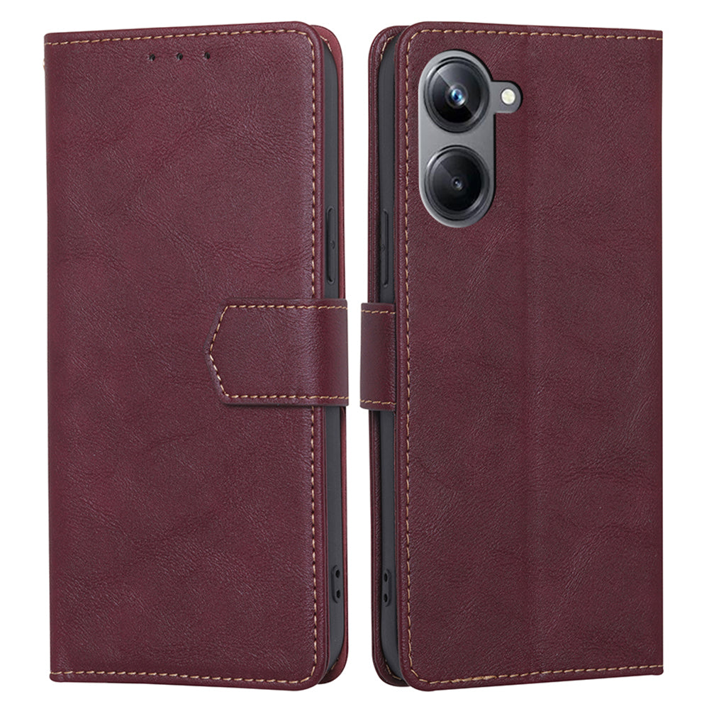 For Realme 10 Pro 5G Anti-scratch PU Leather Flip Phone Case RFID Blocking Wallet Stand Magnetic Closure Cover