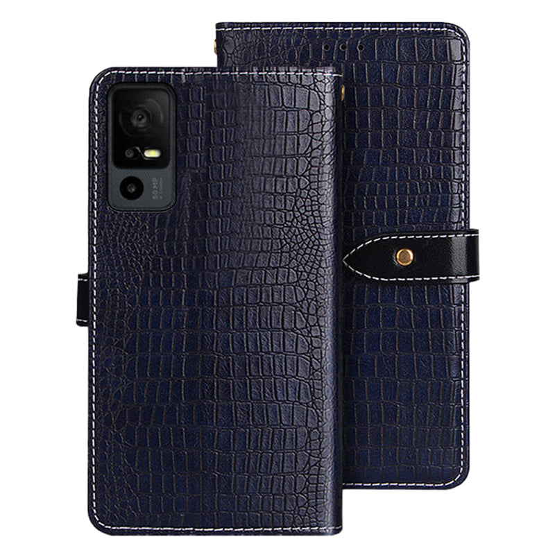 IDEWEI For TCL 40R 5G Crocodile Texture PU Leather Stand Anti-scratch Phone Flip Wallet Case Magnetic Clasp Phone Cover