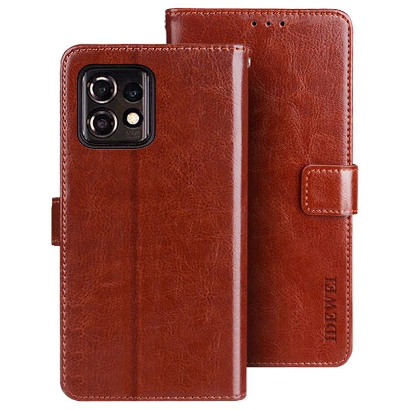 IDEWEI For Motorola Moto X40 5G Edge 40 Pro 5G Crazy Horse Texture Folio Flip Phone Case Stand Wallet PU Leather Shockproof Cover