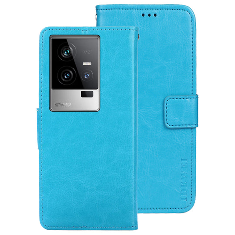 IDEWEI For vivo iQOO 11 5G Crazy Horse Texture Anti-scratch PU Leather Case Stand Wallet Magnetic Clasp Phone Cover