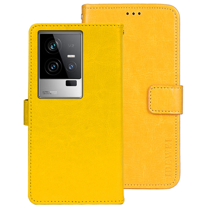 IDEWEI For vivo iQOO 11 5G Crazy Horse Texture Anti-scratch PU Leather Case Stand Wallet Magnetic Clasp Phone Cover